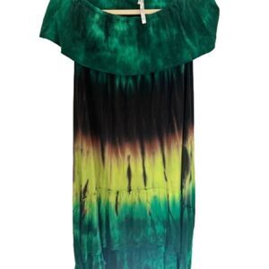 ☀️ Surf Style Green and Black Ruffled Sundress